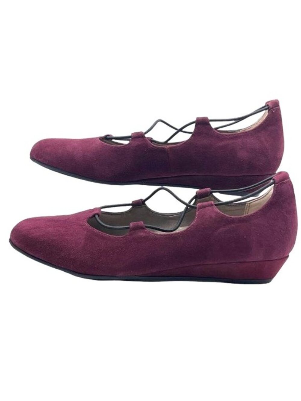 RTL ARRAY Echo Wedge Slip-On Ballet Shoes - Wine Suede Leather- Size 7.5 - Picture 6 of 14